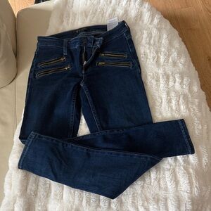 Guess Women's Navy Zipper Skinny Jeans